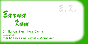barna kom business card